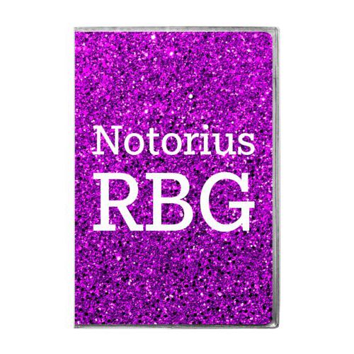 6x9 journal personalized with "Notorious RGB" on purple design