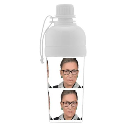 Custom sports bottle for kids personalized with Ruth Bader Ginsburg photo design