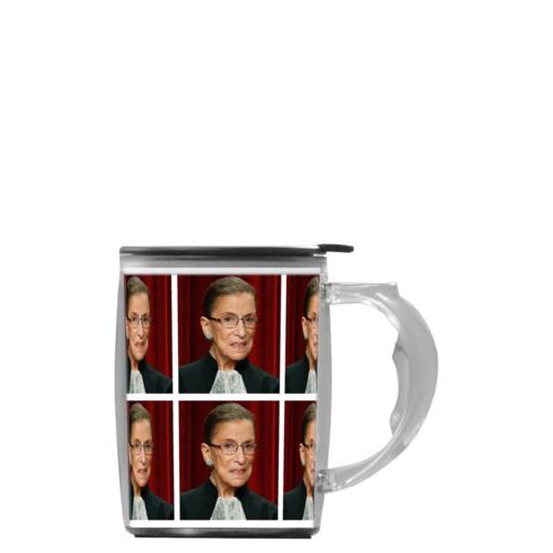 Custom mug with handle personalized with Ruth Bader Ginsburg photo design