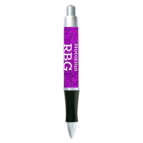Personalized pen personalized with "Notorious RGB" on purple design
