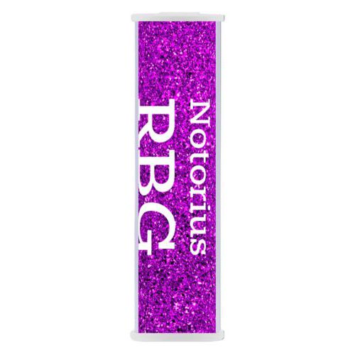2800mah phone charger personalized with "Notorious RGB" on purple design