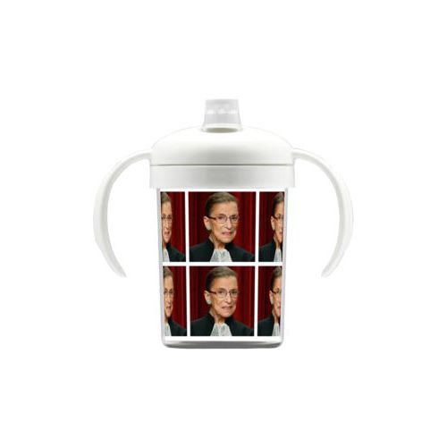 Personalized sippy cup personalized with Ruth Bader Ginsburg photo design