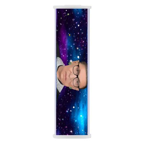 2800mah phone charger personalized with Ruth Bader Ginsburg drawing and "Notorious RGB" on galaxy design