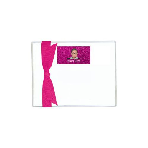 Flat cards personalized with Ruth Bader Ginsburg drawing and "Super Diva" design