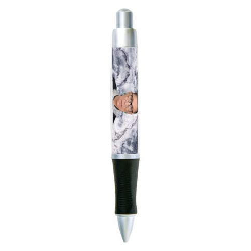Custom pen personalized with Ruth Bader Ginsburg drawing and "Notorious RGB" on marble design