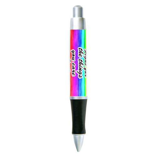 Personalized pen personalized with rainbow bright pattern and the saying "Fight for the things you care about"