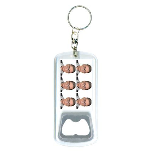 Durable bottle opener and steel key ring personalized with Ruth Bader Ginsburg photo design