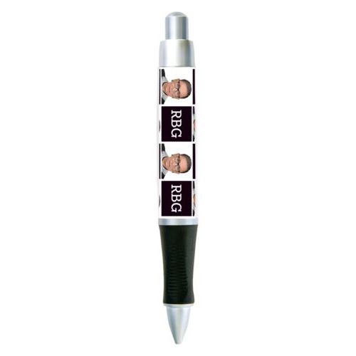 Custom pen personalized with Ruth Bader Ginsburg drawing and "RGB" tiled design
