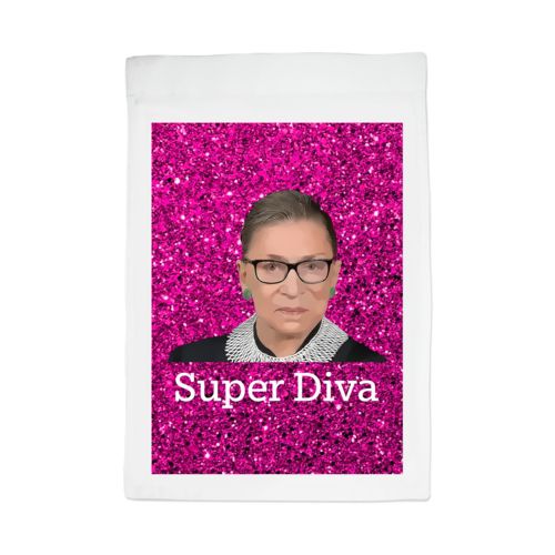 Personalized yard flag personalized with Ruth Bader Ginsburg drawing and "Super Diva" design
