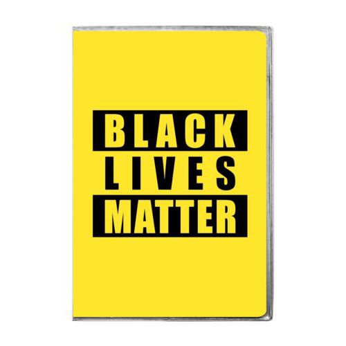 6x9 journal personalized with "Black Lives Matter" black on yellow design