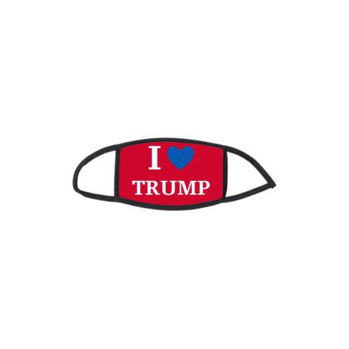 Custom facemask personalized with "I Love TRUMP" design