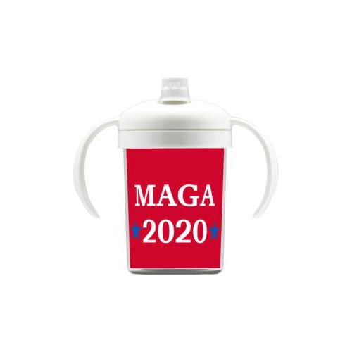 Personalized sippy cup personalized with "MAGA 2020" design