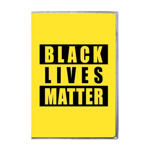 4x6 journal personalized with "Black Lives Matter" black on yellow design