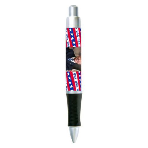 Custom pen personalized with Biden photo on red white and blue design