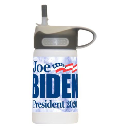 12oz insulated steel sports bottle personalized with "Joe Biden President 2020" logo on cloud design