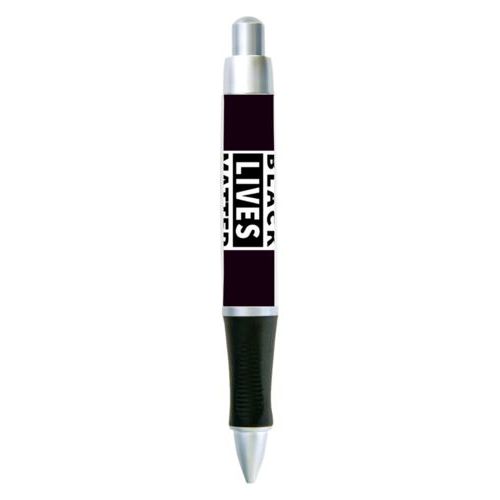 Custom pen personalized with "Black Lives Matter" white on black design