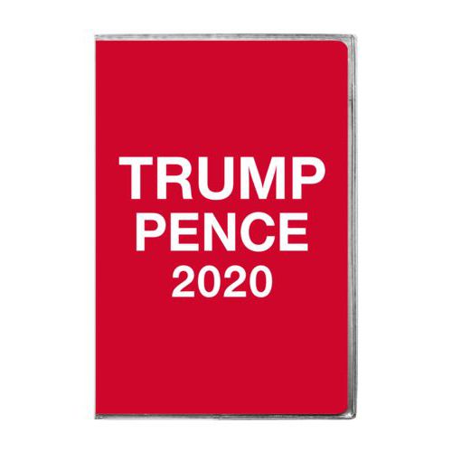 6x9 journal personalized with "Trump Pence 2020" on red design