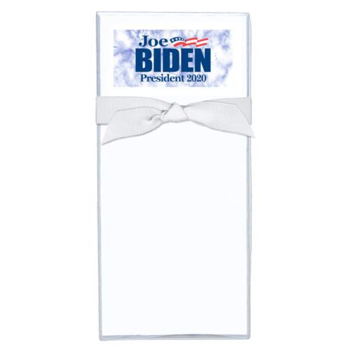 Note sheets personalized with "Joe Biden President 2020" logo on cloud design