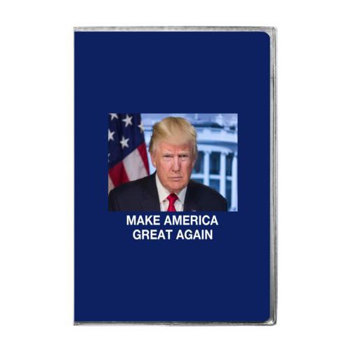4x6 journal personalized with Trump photo with "Make America Great Again" design