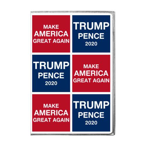 6x9 journal personalized with "Trump Pence 2020" and "Make America Great Again" tiled design