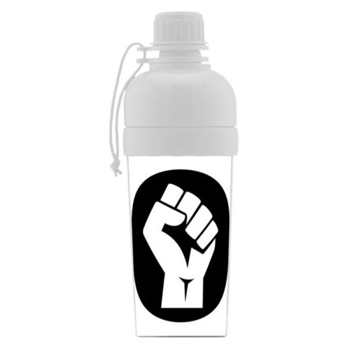 Custom kids water bottle personalized with Black Lives Matter fist logo design