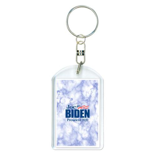 Personalized keychain personalized with "Joe Biden President 2020" logo on cloud design