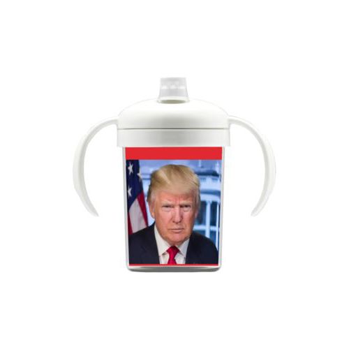 Personalized sippy cup personalized with Trump photo design