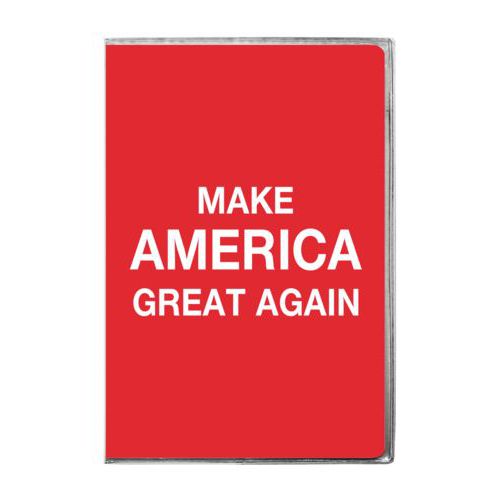 4x6 journal personalized with "Make America Great Again" design on red