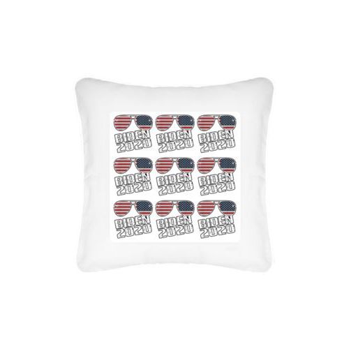 Personalized pillow personalized with "Biden 2020" sunglasses tile design