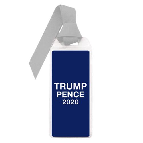 Personalized bookmark personalized with "Trump Pence 2020" on blue design