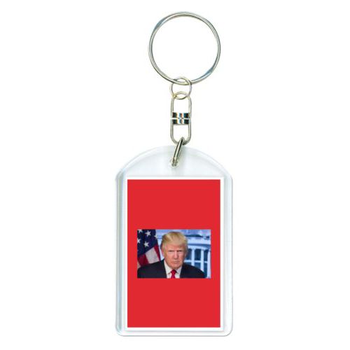 Custom keychain personalized with Trump photo design
