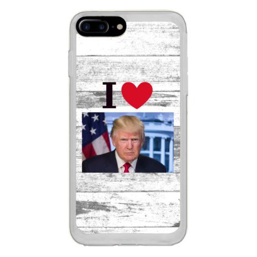 Custom protective phone case personalized with "I Love Trump" with photo design