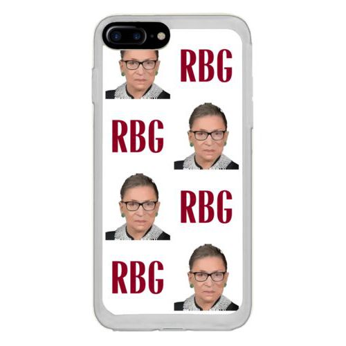 Personalized phone case personalized with Ruth Bader Ginsburg drawing and "RGB" tiled design