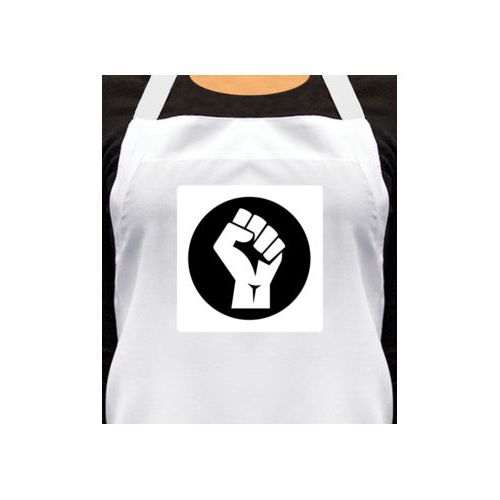 Personalized apron personalized with Black Lives Matter fist logo design