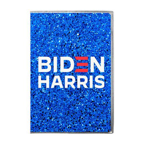 4x6 journal personalized with "Biden Harris" logo on blue design