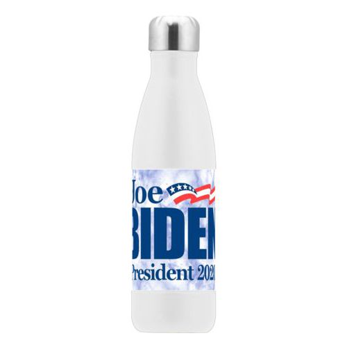 17oz insulated steel bottle personalized with "Joe Biden President 2020" logo on cloud design