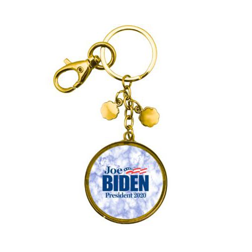 Personalized keychain personalized with "Joe Biden President 2020" logo on cloud design
