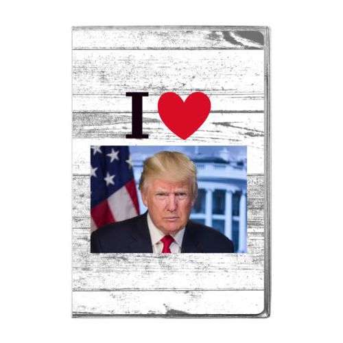 6x9 journal personalized with "I Love Trump" with photo design