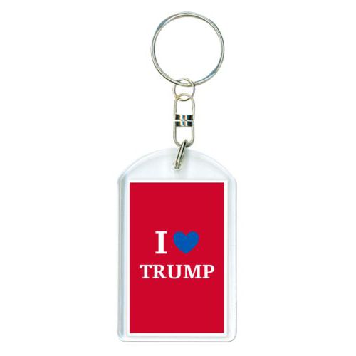 Personalized keychain personalized with "I Love TRUMP" design
