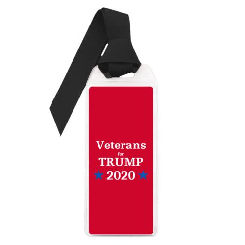 Personalized bookmark personalized with "Veterans for Trump 2020" design