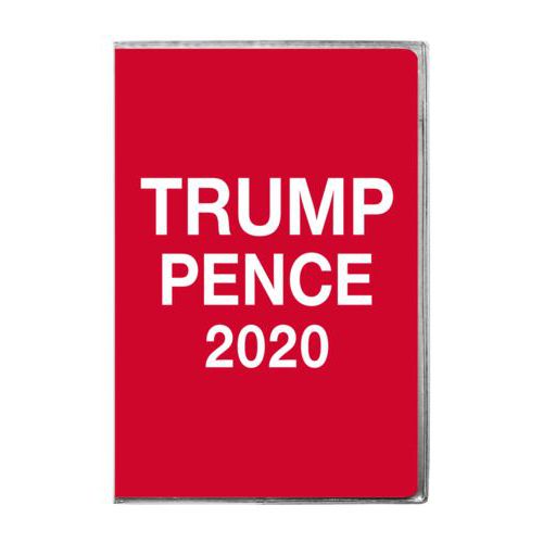 4x6 journal personalized with "Trump Pence 2020" on red design