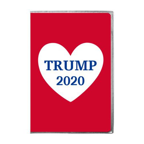 6x9 journal personalized with "Trump 2020" in heart design