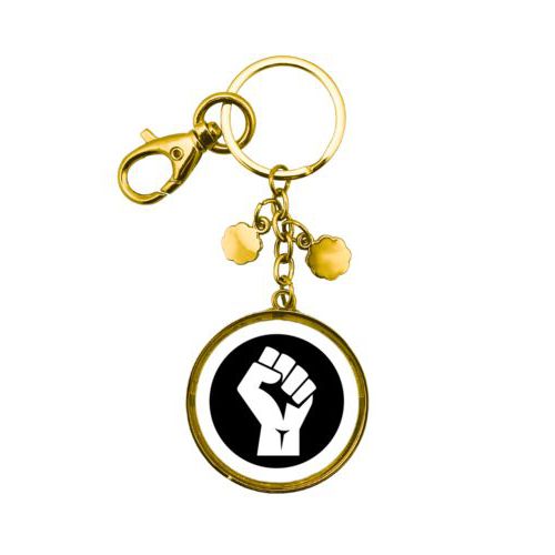 Personalized keychain personalized with Black Lives Matter fist logo design