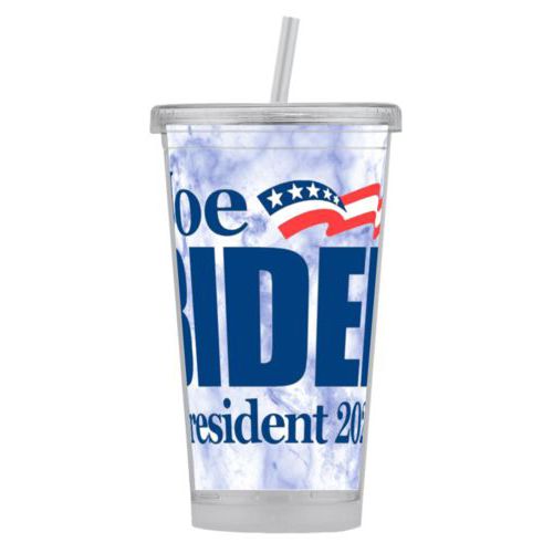Tumbler personalized with "Joe Biden President 2020" logo on cloud design