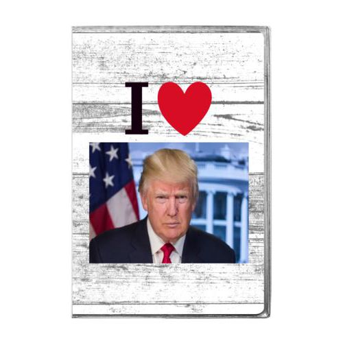 4x6 journal personalized with "I Love Trump" with photo design