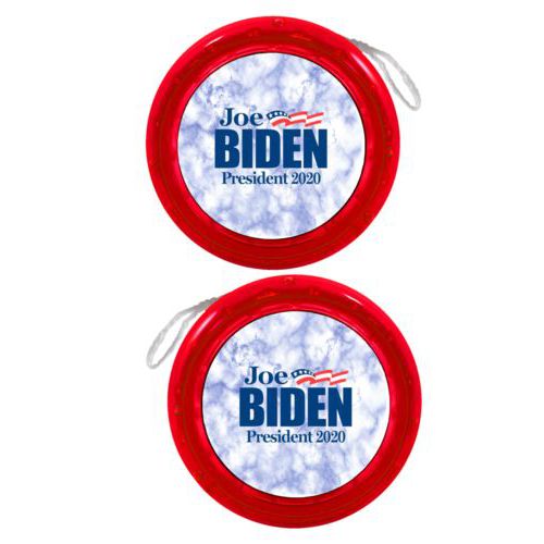 Personalized yoyo personalized with "Joe Biden President 2020" logo on cloud design
