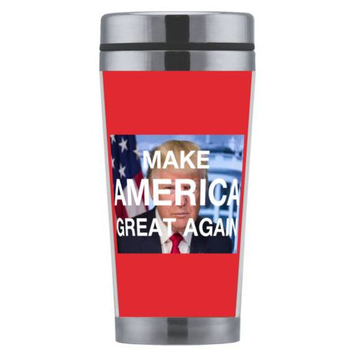 Mug personalized with Trump photo and "Make America Great Again" design