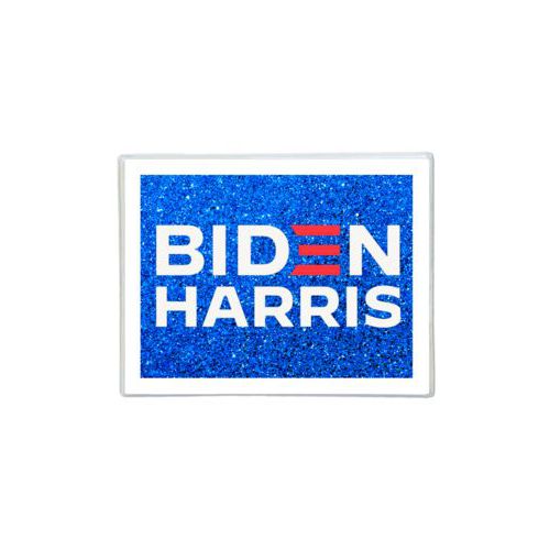 Note cards personalized with "Biden Harris" logo on blue design