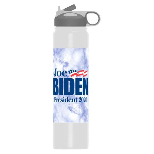 24oz insulated steel sports bottle personalized with "Joe Biden President 2020" logo on cloud design