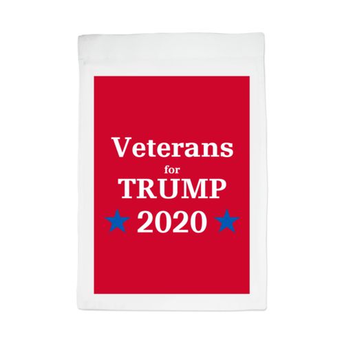 Custom yard flag personalized with "Veterans for Trump 2020" design